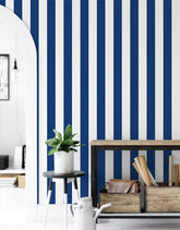 Papel de Parede Adesivo Listras Azul Marinho