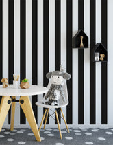 Papel de Parede Adesivo Listras Pretas