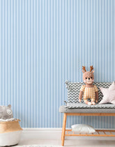 Papel de Parede Adesivo Madeira Ripada Azul Bebê