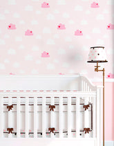 Papel de Parede Adesivo Nuvem Coração Rosa