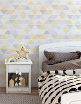 Papel de Parede Adesivo Triângulo Amarelo Canarinho