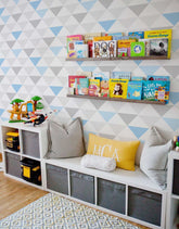 Papel De Parede Adesivo Triângulo Azul Bebê