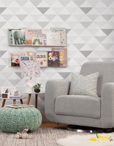 Papel de Parede Adesivo Triângulo Cinza