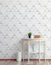 Papel de Parede Adesivo Triângulos Cinza