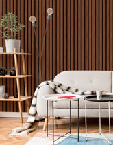 Papel de Parede Madeira Ripada Fina Avelã