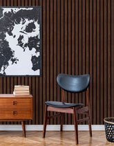 Papel de Parede Madeira Ripada Fina Chocolate