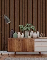 Papel de Parede Madeira Ripada Larga Cacau
