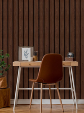 KIT DE 3 ROLOS - 2,50m x 50cm - Papel de Parede Madeira Ripada Larga Chocolate