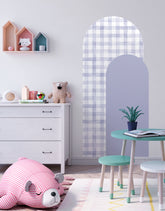 Adesivo de Parede Arco Xadrez Vichy Lilás