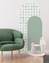Adesivo de Parede Arco Xadrez Vichy Menta
