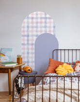 Adesivo de Parede Arco Xadrez Vichy Rosa e Roxo