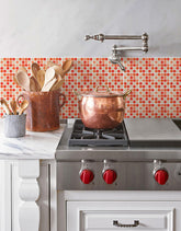 Papel de Parede Adesivo Pastilhas Laranja