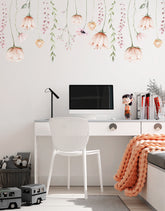 Adesivo de Parede Flores Jardim Laranja