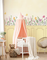 Painel de Parede Adesivo Boiserie Jardim Amarelo