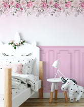 Painel de Parede Adesivo Boiserie Rosas Cascata