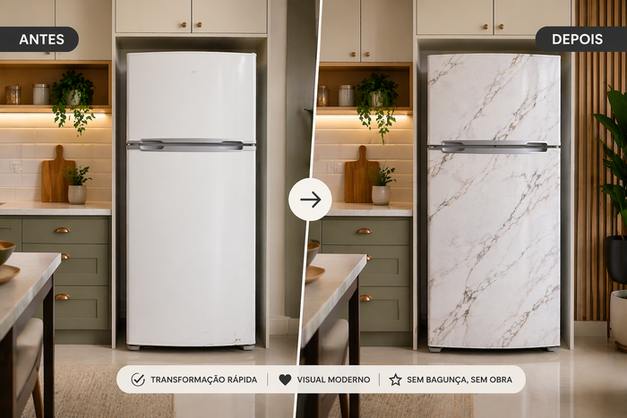 DIY: como envelopar geladeira com adesivo vinílico