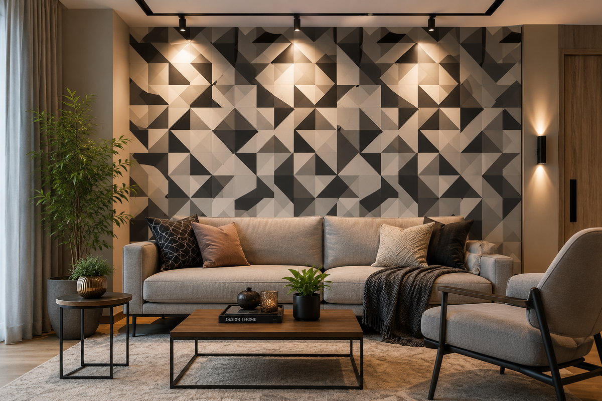 Accent Wall com Papel de Parede Geométrico: Guia Completo
