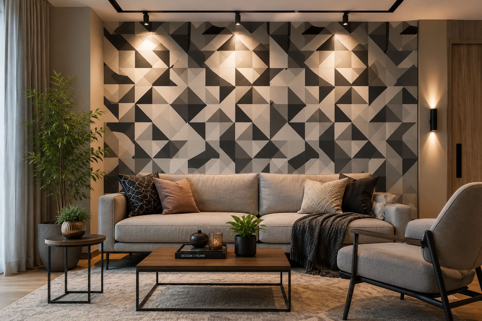 Accent Wall com Papel de Parede Geométrico: Guia Completo