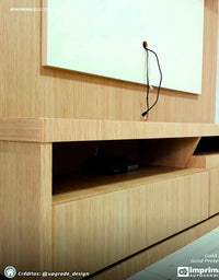 Adesivo Revestimento Texturizado para Painel de TV e Rack Madeira Carvalho Ariel