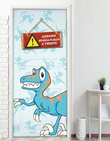 Adesivo para Porta Dino Azul