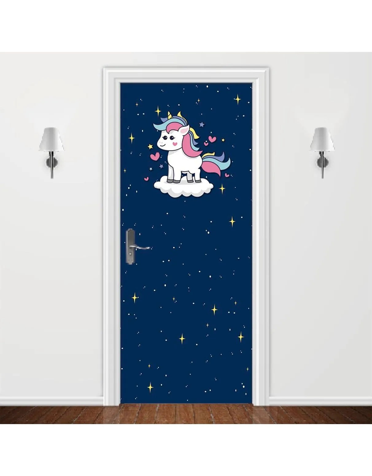 Adesivo Para Porta Unicórnio Galáxia