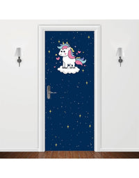 Adesivo Para Porta Unicórnio Galáxia
