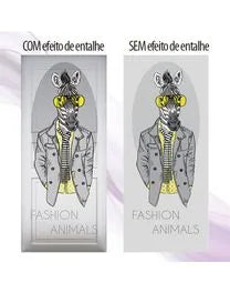 Adesivo para Porta Zebra Fashion Animals