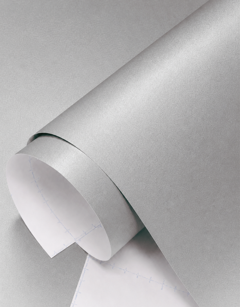Papel de Parede Adesivo Fórmica Satin Prata Alumínio