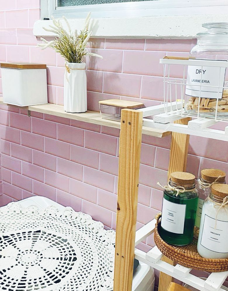 Papel de Parede Adesivo Brick Metro Blush