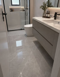 Adesivo para Piso Mármore Cinza Armani Brilho