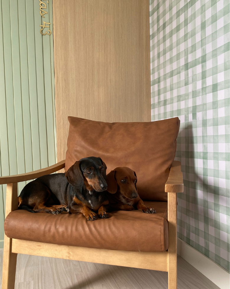 KIT DE 6 ROLOS -  3,00m x 50cm - Papel de Parede Adesivo Xadrez Vichy Aquarela Verde Menta