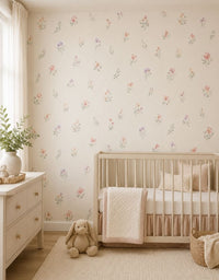 Papel de Parede Adesivo Floral Aquarela Delicada