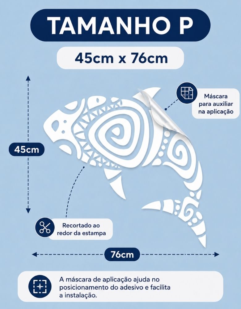 Adesivo Decorativo Tubarão Branco