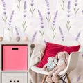 Papel de Parede Adesivo Lavanda Aquarela