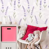 Papel de Parede Adesivo Lavanda Aquarela