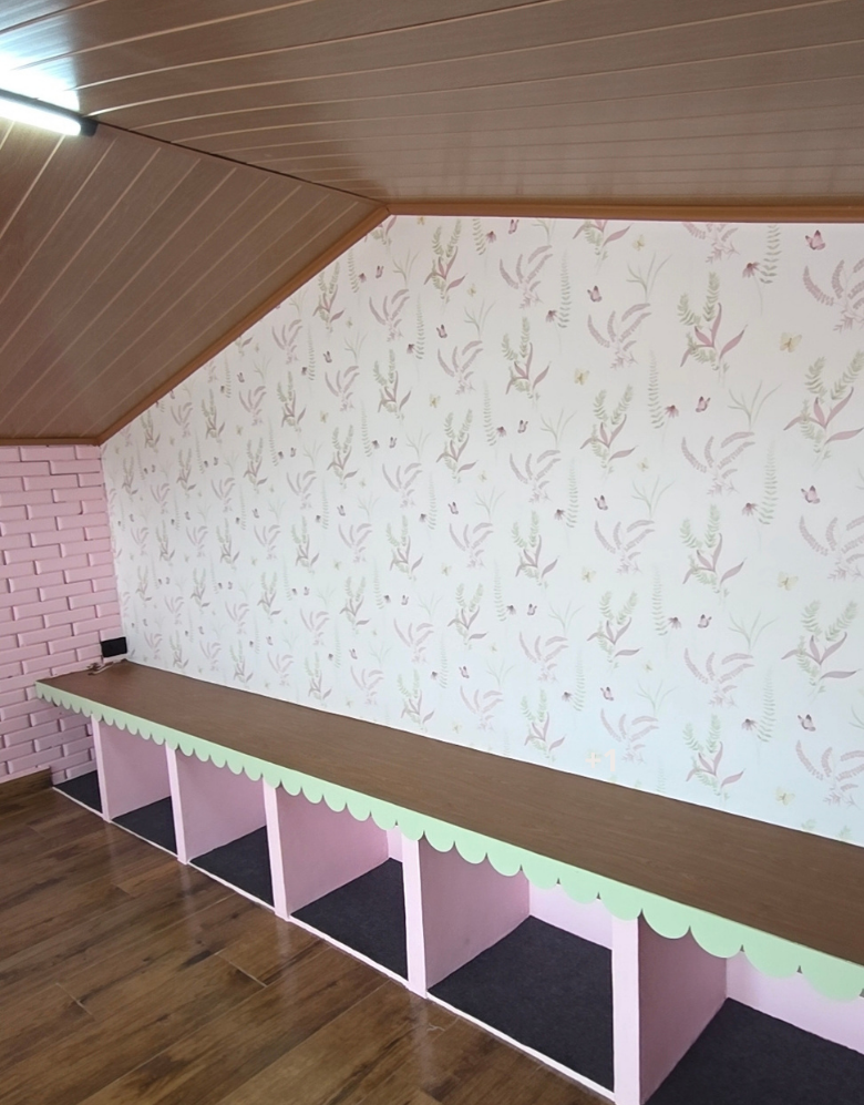 Papel de Parede Adesivo Jardim Rosa