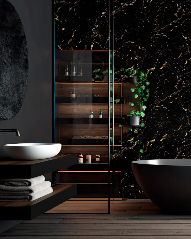 Revestimento Adesivo Mármore Carrara Preto