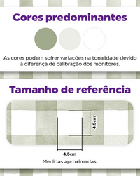 KIT DE 5 ROLOS - 1,00m x 50cm - Papel de Parede Adesivo Xadrez Vichy Aquarela Oliva