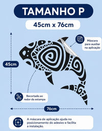 Adesivo Decorativo Tubarão Preto