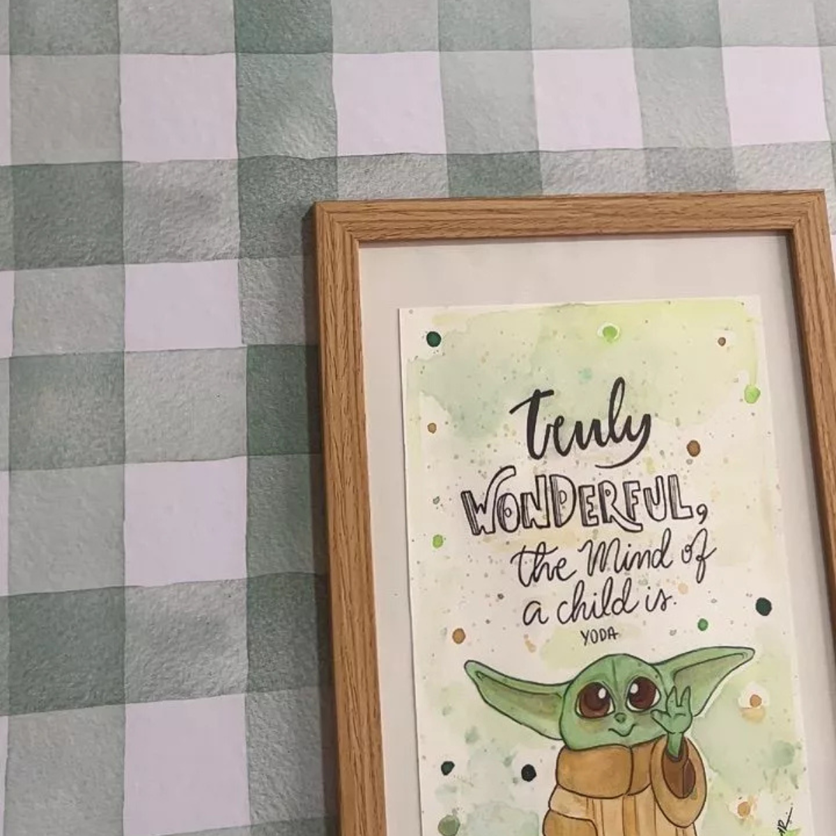 KIT DE 7 ROLOS - 3,00m x 50cm - Papel de Parede Adesivo Xadrez Vichy Aquarela Verde Menta