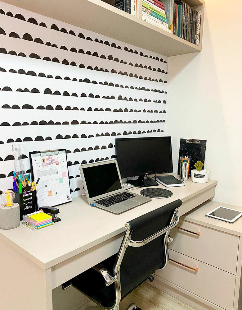 Papel de Parede Adesivo Escandinavo Preto