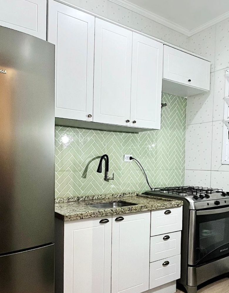 Papel de Parede Adesivo Brick ZigZag Menta