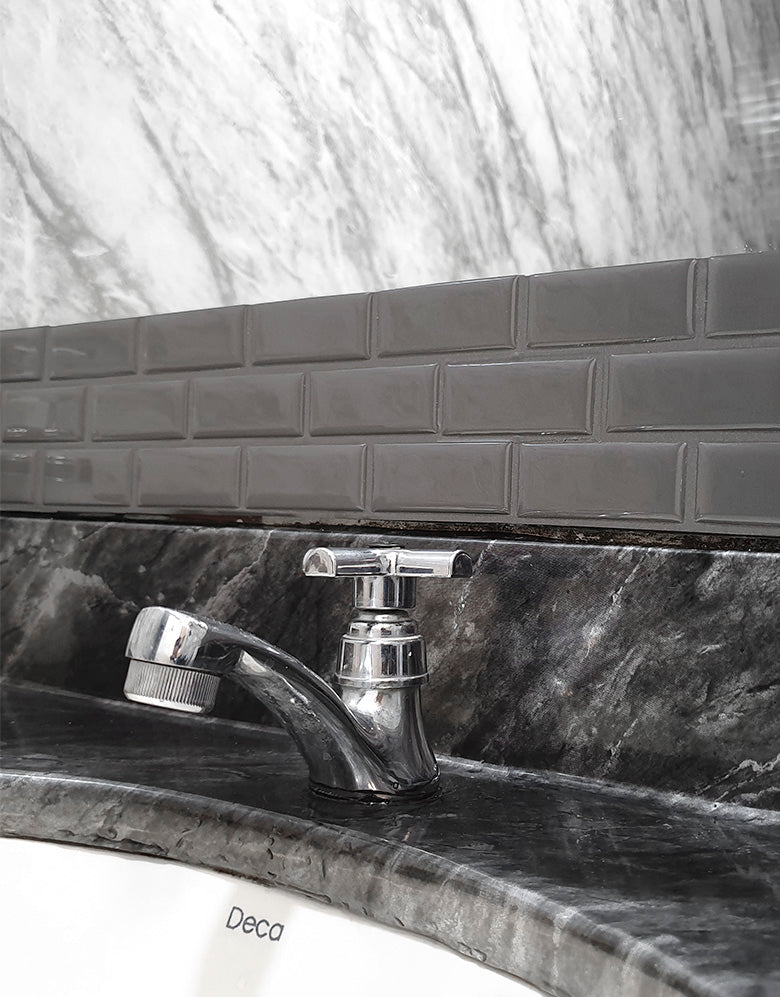 Adesivo para Pia Mármore Silver Black