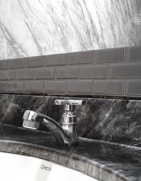 Adesivo para Pia Mármore Silver Black