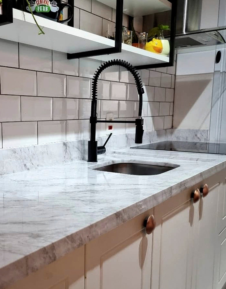 Adesivo para Pia Mármore Calacata Brilho