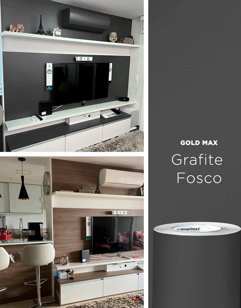 Adesivo Envelopamento para Armario e Balcão Grafite Fosco