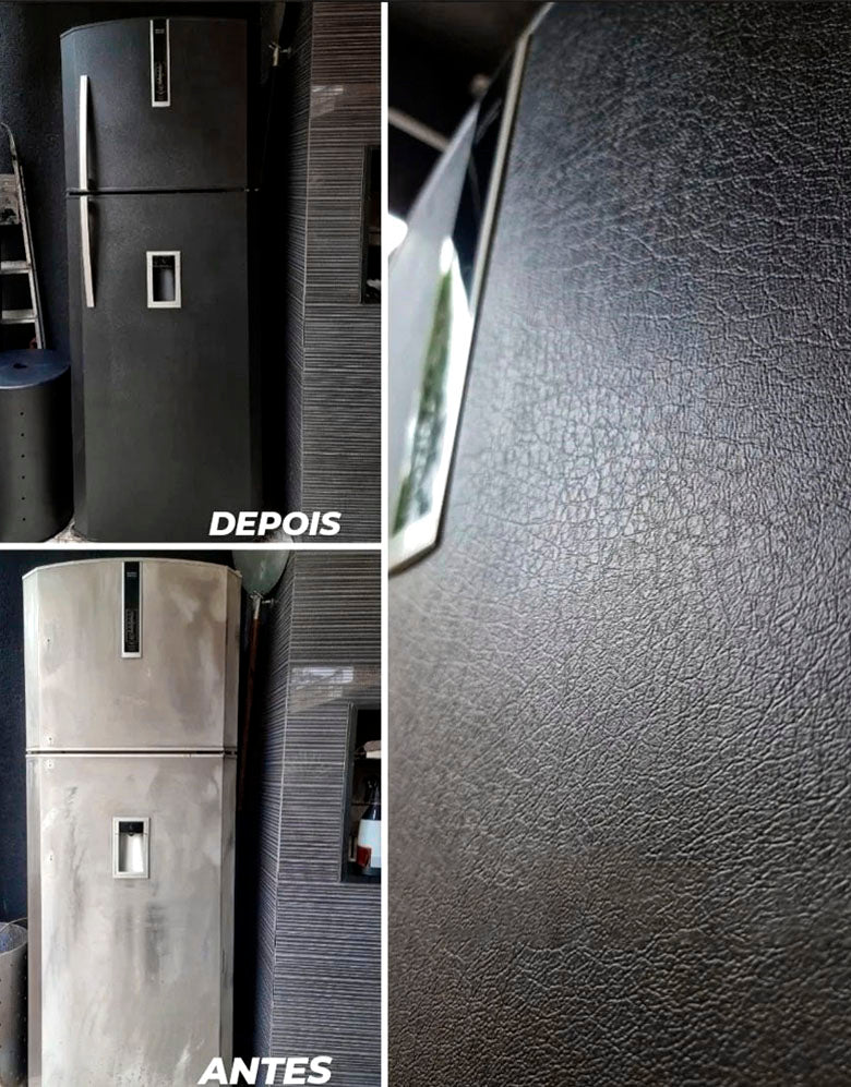 Revestimento Adesivo Couro Volpe Preto