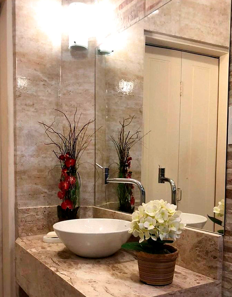 Revestimento Adesivo Mármore Travertino Brilho