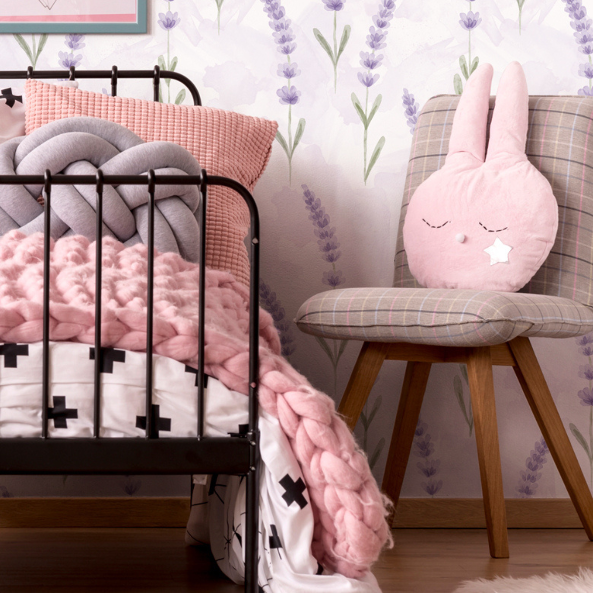 Papel de Parede Adesivo Lavanda Aquarela