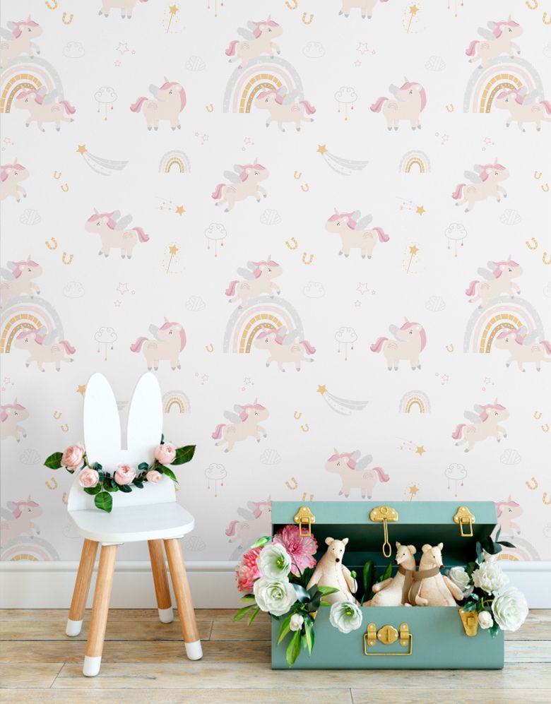 Papel de Parede Adesivo Unicórnio Estelar